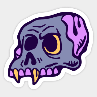 Wild West cartoon skull Sticker